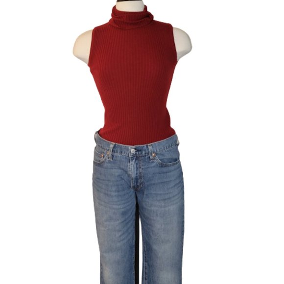Banana Republic Sweaters - Banana Republic Cashmere Sleeveless T-Neck, Deep Red, Size S, NWOT